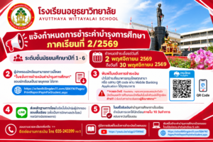 ประกาศชำระค่าบำรุงการศึกษา โรงเรียนอยุธยาวิทยาลัย (1)